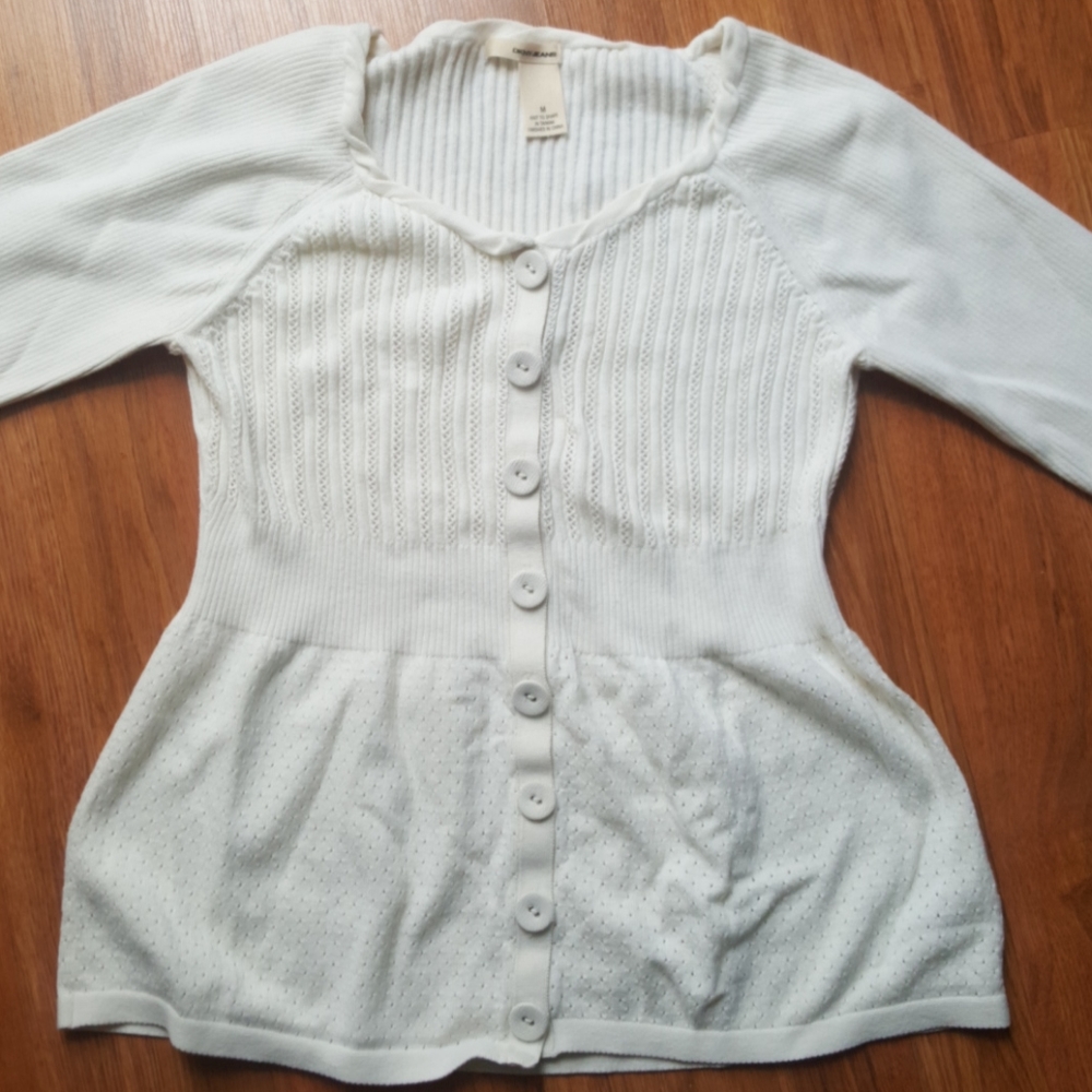 Dkny ivory button down sweater